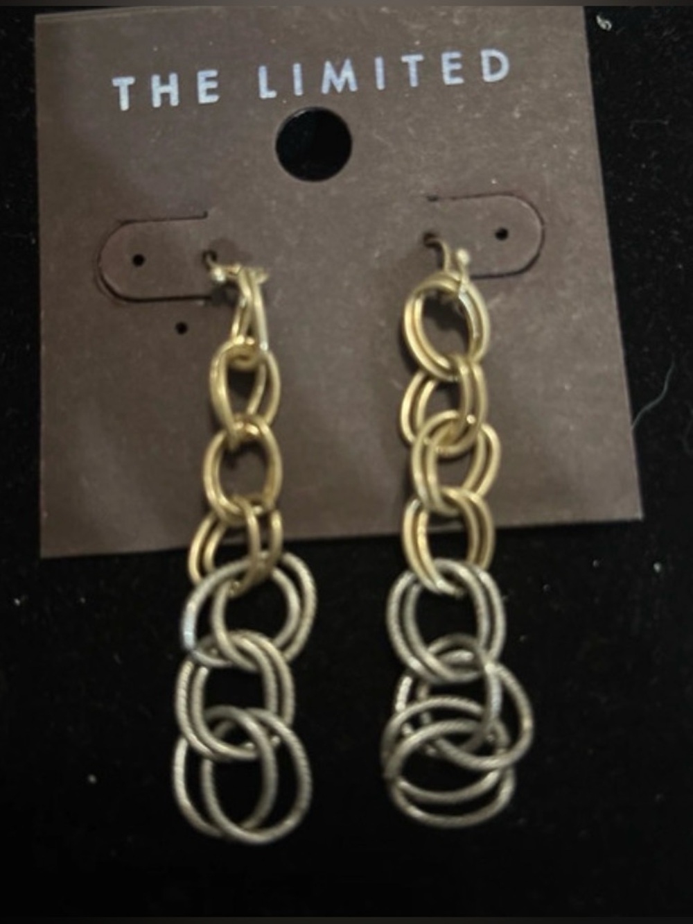 The Limited Two-Tone Gold and Silver Linked Drop Earrings